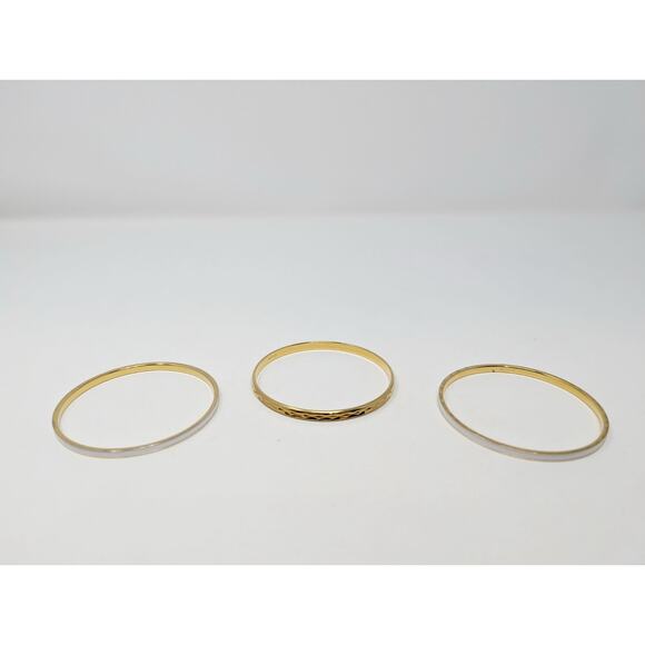 Monet Bangle Bracelet Lot of 6 Enamel Gold Silver White Navy Blue - Picture 2 of 4